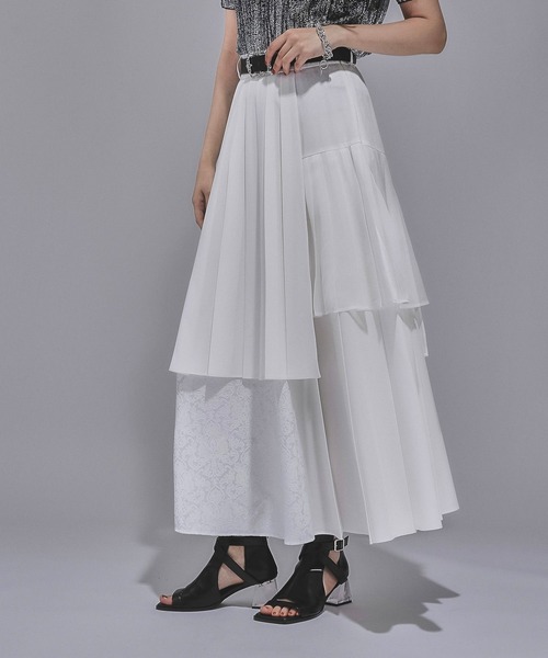 HARE(ハレ)の「ジャガードプリーツレイヤースカート(HARE)(スカート・レディース・ホワイト/ブルー/ブラック・FREE)」の16枚目の写真