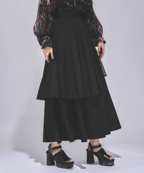 HARE(ハレ)の「ジャガードプリーツレイヤースカート(HARE)(スカート・レディース・ホワイト/ブルー/ブラック・FREE)」の17枚目の写真