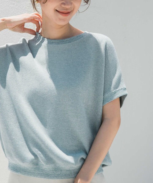 URBAN RESEARCH DOORS（アーバンリサーチドアーズ）の「タックフライスフレンチTシャツ（Tシャツ/カットソー・レディース・ホワイト系その他/ネイビー/ナチュラル/ライトブルー・MEDIUM）」の3枚目の写真