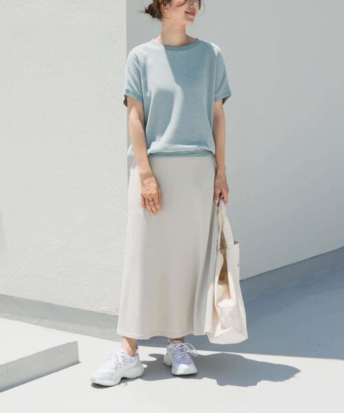 URBAN RESEARCH DOORS（アーバンリサーチドアーズ）の「タックフライスフレンチTシャツ（Tシャツ/カットソー・レディース・ホワイト系その他/ネイビー/ナチュラル/ライトブルー・MEDIUM）」の7枚目の写真