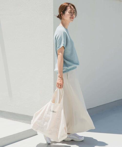 URBAN RESEARCH DOORS（アーバンリサーチドアーズ）の「タックフライスフレンチTシャツ（Tシャツ/カットソー・レディース・ホワイト系その他/ネイビー/ナチュラル/ライトブルー・MEDIUM）」の8枚目の写真