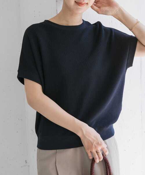 URBAN RESEARCH DOORS（アーバンリサーチドアーズ）の「タックフライスフレンチTシャツ（Tシャツ/カットソー・レディース・ホワイト系その他/ネイビー/ナチュラル/ライトブルー・MEDIUM）」の7枚目の写真