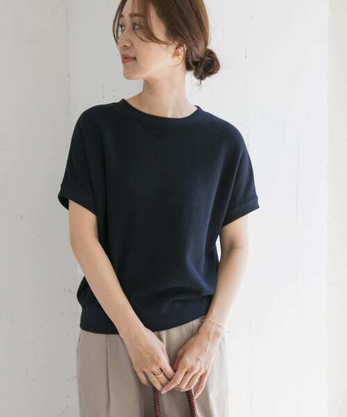 URBAN RESEARCH DOORS（アーバンリサーチドアーズ）の「タックフライスフレンチTシャツ（Tシャツ/カットソー・レディース・ホワイト系その他/ネイビー/ナチュラル/ライトブルー・MEDIUM）」の8枚目の写真