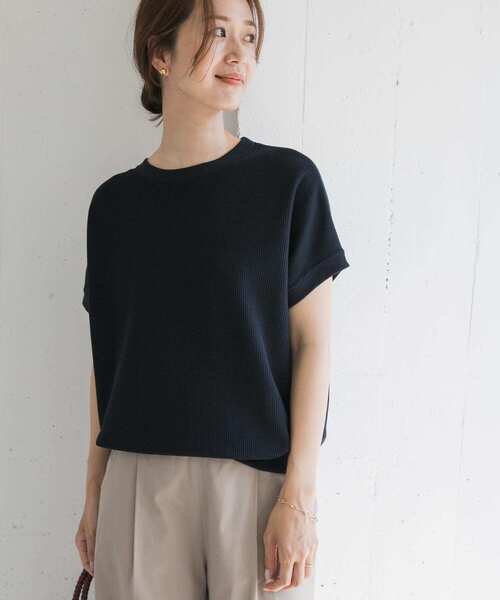 URBAN RESEARCH DOORS（アーバンリサーチドアーズ）の「タックフライスフレンチTシャツ（Tシャツ/カットソー・レディース・ホワイト系その他/ネイビー/ナチュラル/ライトブルー・MEDIUM）」の9枚目の写真