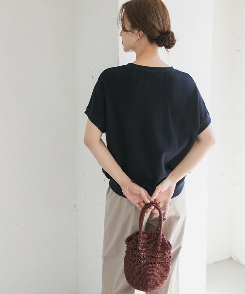 URBAN RESEARCH DOORS（アーバンリサーチドアーズ）の「タックフライスフレンチTシャツ（Tシャツ/カットソー・レディース・ホワイト系その他/ネイビー/ナチュラル/ライトブルー・MEDIUM）」の11枚目の写真