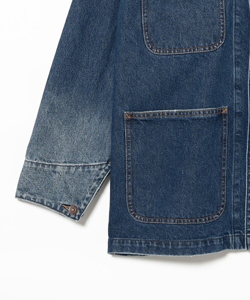BEAMS ルーズ デニム カバーオール ジャケット Ｍサイズ BEAMS（ビームス）ルーズ デニム カバーオール ジャケット