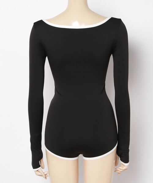 DLESS（ドレス）の「Sweetheartneck bodysuits/ハートネックロングスリーブボディスーツ（Tシャツ/カットソー・レディース・ベージュ系その他/ブラック×ホワイト・XS/S）」の15枚目の写真