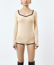 DLESS（ドレス）の「Sweetheartneck bodysuits/ハートネックロングスリーブボディスーツ（Tシャツ/カットソー）」