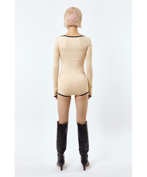 DLESS（ドレス）の「Sweetheartneck bodysuits/ハートネックロングスリーブボディスーツ（Tシャツ/カットソー・レディース・ベージュ系その他/ブラック×ホワイト・XS/S）」の13枚目の写真