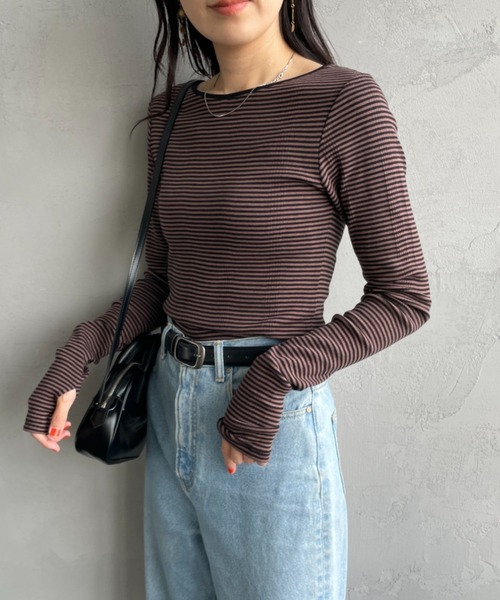 MILLER/ミラー] 別注 配色 パネルリブ ボートネックTシャツ（Tシャツ