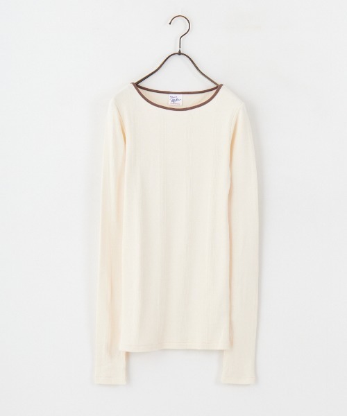 ⭐️引取りのみ⭐️美品⭐️ハンプトンミラー⭐️エレガント⭐️シャビー⭐️ MILLER/ミラー] 別注 配色 パネルリブ ボートネックTシャツ（Tシャツ