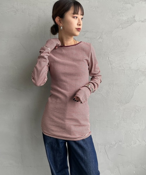 MILLER/ミラー] 別注 配色 パネルリブ ボートネックTシャツ（Tシャツ