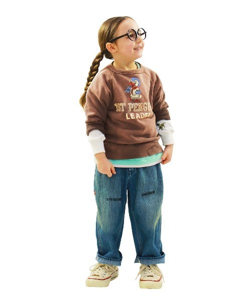 DENIM DUNGAREE（デニムダンガリー）の「Vintage Fleece PENNIE LEADER Sweat Shirt（スウェット・キッズ・ブラウン・115/125）」の6枚目の写真