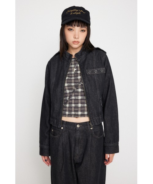 セール】STAND NECK ZIP デニムジャケット（デニムジャケット）｜LAGUA