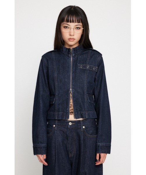 セール】STAND NECK ZIP デニムジャケット（デニムジャケット）｜LAGUA