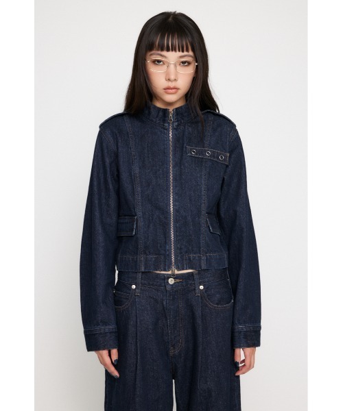 セール】STAND NECK ZIP デニムジャケット（デニムジャケット）｜LAGUA