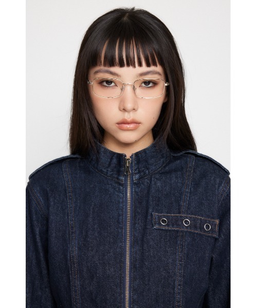 LAGUA GEM（ラグアジェム）の「STAND NECK ZIP デニムジャケット（デニムジャケット・レディース・ブルー/ブラック・FREE）」の20枚目の写真