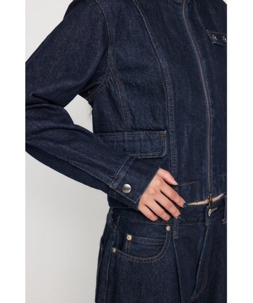 LAGUA GEM（ラグアジェム）の「STAND NECK ZIP デニムジャケット（デニムジャケット・レディース・ブルー/ブラック・FREE）」の19枚目の写真