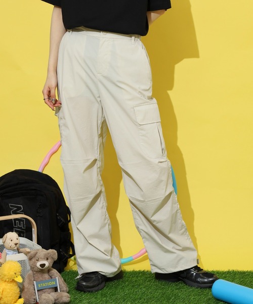NERDY(ノルディ)の「ベーシックカーゴウーブンパンツ(その他パンツ・レディース・グレー/ブラック/ベージュ/ピンク・SS/L/M/S)」の18枚目の写真