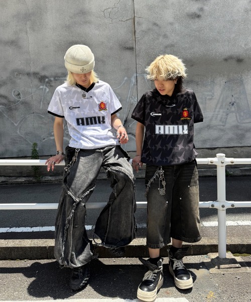 ATMARK(アットマーク)の「《2サイズ展開 / UNISEX 》AMKロゴ ゲームシャツ(Tシャツ/カットソー・メンズ・ホワイト/ネイビー/ブラック/ピンク・LARGE/MEDIUM)」の10枚目の写真