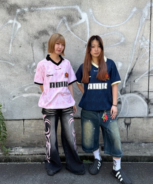 ATMARK(アットマーク)の「《2サイズ展開 / UNISEX 》AMKロゴ ゲームシャツ(Tシャツ/カットソー・メンズ・ホワイト/ネイビー/ブラック/ピンク・LARGE/MEDIUM)」の7枚目の写真