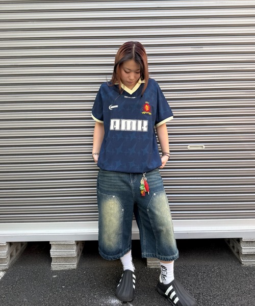 ATMARK(アットマーク)の「《2サイズ展開 / UNISEX 》AMKロゴ ゲームシャツ(Tシャツ/カットソー・メンズ・ホワイト/ネイビー/ブラック/ピンク・LARGE/MEDIUM)」の12枚目の写真