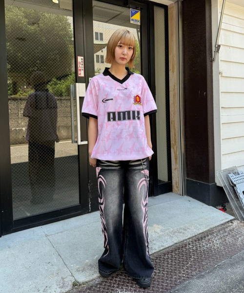 ATMARK(アットマーク)の「《2サイズ展開 / UNISEX 》AMKロゴ ゲームシャツ(Tシャツ/カットソー・メンズ・ホワイト/ネイビー/ブラック/ピンク・LARGE/MEDIUM)」の14枚目の写真