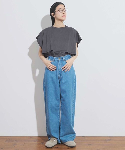 fig London(フィグロンドン)の「●double no sleeve(Tシャツ/カットソー・レディース・チャコールグレー/ホワイト・FREE)」の22枚目の写真