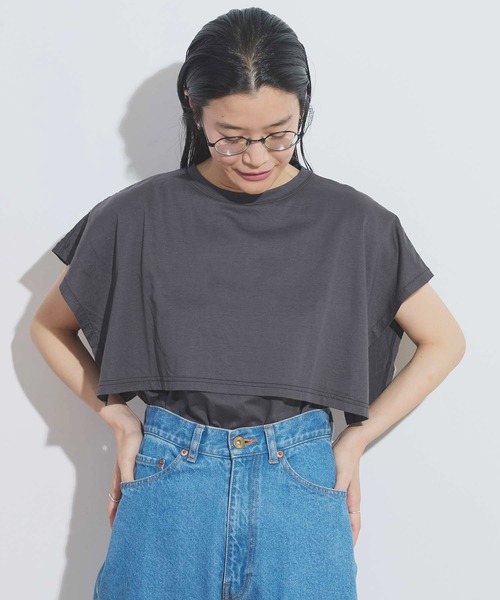 fig London(フィグロンドン)の「●double no sleeve(Tシャツ/カットソー・レディース・チャコールグレー/ホワイト・FREE)」の13枚目の写真