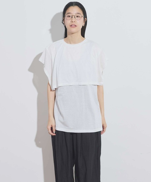 fig London(フィグロンドン)の「●double no sleeve(Tシャツ/カットソー・レディース・チャコールグレー/ホワイト・FREE)」の6枚目の写真