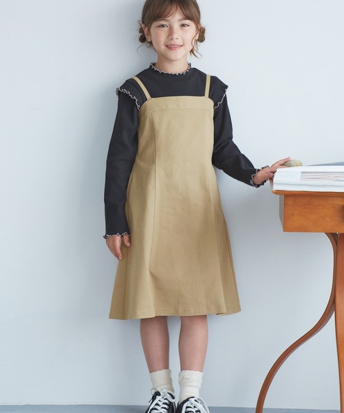 ROPE' PICNIC(ロペピクニック)の「【KIDS/キッズ】マーメイドキャミワンピース(ワンピース・キッズ・ブラック/ベージュ・S/M/L)」の1枚目の写真