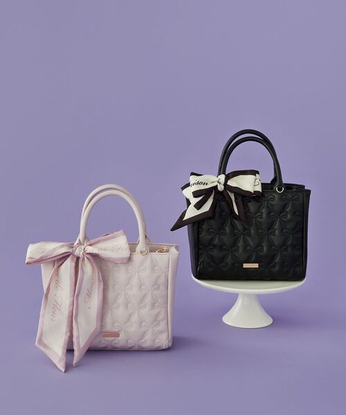 チャーム付きリボンキルティング2Wayトート/Maison de FLEUR（メゾン