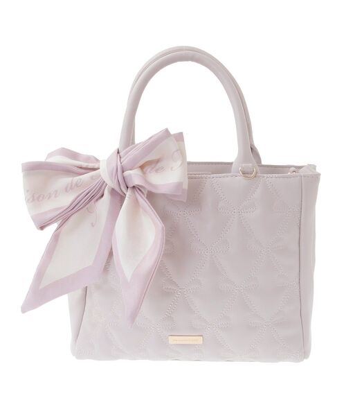 スカーフ付きリボンキルティング2Wayトート（トートバッグ）｜Maison