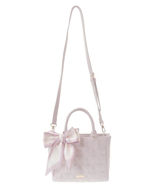 [即完売品]スカーフ付リボンキルティングトート Maison de FLEUR スカーフ付きリボンキルティング2Wayトート / Maison de FLEUR