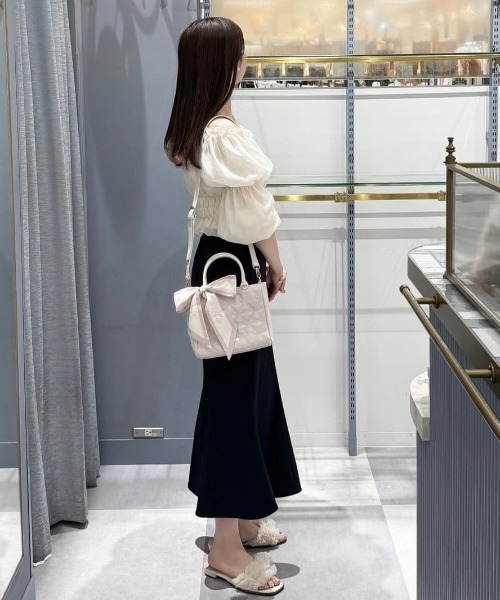 Maison de FLEUR スカーフ付きリボンキルティング2Wayトート スカーフ付きリボンキルティング2Wayトート/Maison de FLEUR