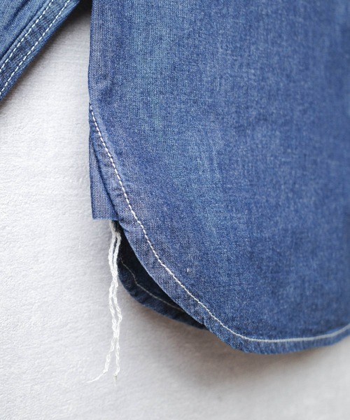HOUSTON(ヒューストン)の「【T13】【HOUSTON】USA COTTON CHAMBRAY LONGSLEEVE SHIRT 41092(シャツ/ブラウス・メンズ・ブルー系その他/ブルー系その他2/インディゴブルー・15 /18/16/17)」の11枚目の写真