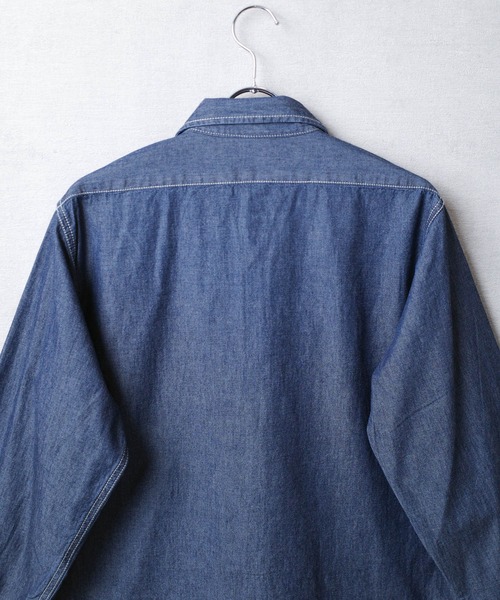HOUSTON(ヒューストン)の「【T13】【HOUSTON】USA COTTON CHAMBRAY LONGSLEEVE SHIRT 41092(シャツ/ブラウス・メンズ・ブルー系その他/ブルー系その他2/インディゴブルー・15 /18/16/17)」の12枚目の写真