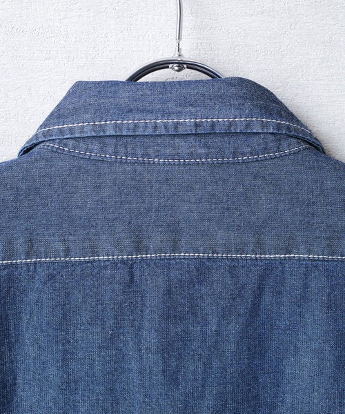 HOUSTON(ヒューストン)の「【T13】【HOUSTON】USA COTTON CHAMBRAY LONGSLEEVE SHIRT 41092(シャツ/ブラウス・メンズ・ブルー系その他/ブルー系その他2/インディゴブルー・15 /18/16/17)」の14枚目の写真