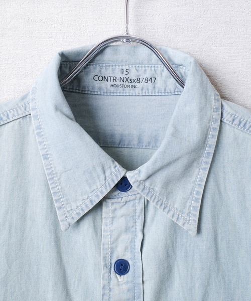 HOUSTON(ヒューストン)の「【T13】【HOUSTON】USA COTTON CHAMBRAY LONGSLEEVE SHIRT 41092(シャツ/ブラウス・メンズ・ブルー系その他/ブルー系その他2/インディゴブルー・15 /18/16/17)」の16枚目の写真