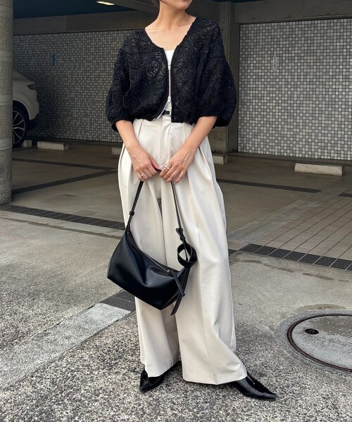 CAPRICIEUX LE'MAGE（カプリシューレマージュ）の「コードレースジップブルゾン（ブルゾン・レディース・ブラック/アイボリー・FREE）」の19枚目の写真