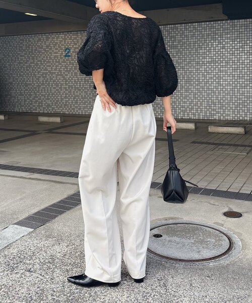 CAPRICIEUX LE'MAGE（カプリシューレマージュ）の「コードレースジップブルゾン（ブルゾン・レディース・ブラック/アイボリー・FREE）」の21枚目の写真