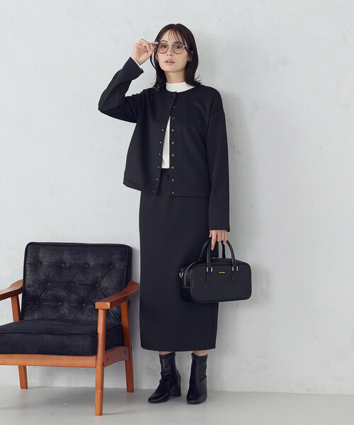 COMME CA ISM（コムサイズム）の「ダンボールニット カーディガン / セットアップ対応（カーディガン/ボレロ・レディース・ブラック/アイボリー/ダークグリーン/ベージュ・MEDIUM/LARGE/X-LARGE/SMALL）」の5枚目の写真