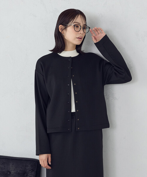 COMME CA ISM（コムサイズム）の「ダンボールニット カーディガン / セットアップ対応（カーディガン/ボレロ・レディース・ブラック/アイボリー/ダークグリーン/ベージュ・MEDIUM/LARGE/X-LARGE/SMALL）」の6枚目の写真