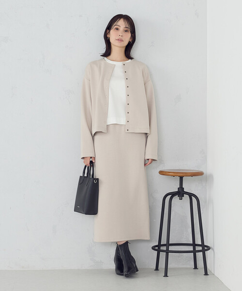 COMME CA ISM（コムサイズム）の「ダンボールニット カーディガン / セットアップ対応（カーディガン/ボレロ・レディース・ブラック/アイボリー/ダークグリーン/ベージュ・MEDIUM/LARGE/X-LARGE/SMALL）」の7枚目の写真