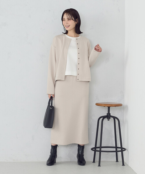 COMME CA ISM（コムサイズム）の「ダンボールニット カーディガン / セットアップ対応（カーディガン/ボレロ・レディース・ブラック/アイボリー/ダークグリーン/ベージュ・MEDIUM/LARGE/X-LARGE/SMALL）」の8枚目の写真