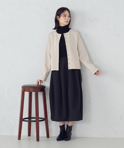 COMME CA ISM（コムサイズム）の「ダンボールニット カーディガン / セットアップ対応（カーディガン/ボレロ・レディース・ブラック/アイボリー/ダークグリーン/ベージュ・MEDIUM/LARGE/X-LARGE/SMALL）」の9枚目の写真