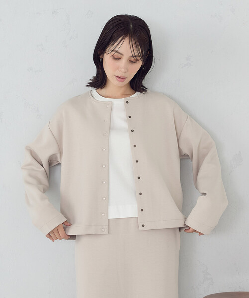 COMME CA ISM（コムサイズム）の「ダンボールニット カーディガン / セットアップ対応（カーディガン/ボレロ・レディース・ブラック/アイボリー/ダークグリーン/ベージュ・MEDIUM/LARGE/X-LARGE/SMALL）」の10枚目の写真