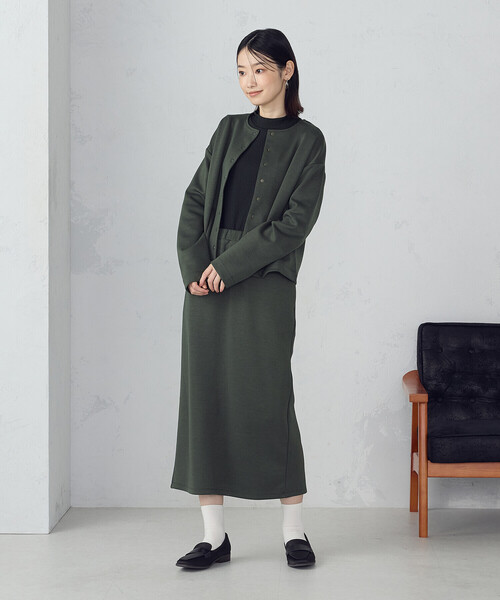 COMME CA ISM（コムサイズム）の「ダンボールニット カーディガン / セットアップ対応（カーディガン/ボレロ・レディース・ブラック/アイボリー/ダークグリーン/ベージュ・MEDIUM/LARGE/X-LARGE/SMALL）」の13枚目の写真