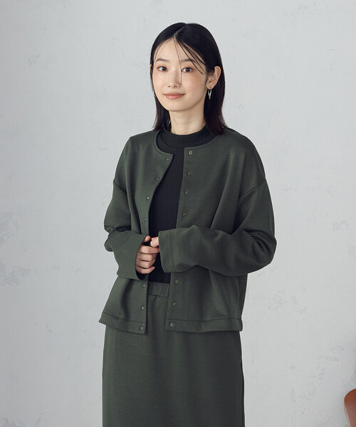 COMME CA ISM（コムサイズム）の「ダンボールニット カーディガン / セットアップ対応（カーディガン/ボレロ・レディース・ブラック/アイボリー/ダークグリーン/ベージュ・MEDIUM/LARGE/X-LARGE/SMALL）」の15枚目の写真