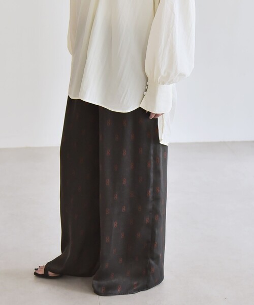 quaranciel(カランシエル)の「quaranciel:〈手洗い可能〉モノグラム ドット リラックス ワイド パンツ(その他パンツ・レディース・チャコールグレー/ブラウン・ONE SIZE)」の11枚目の写真